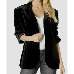 Norma Kamali tuxedo oversized  black velvet blazer jacket  M